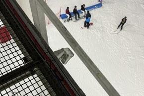 The main slope at The Snow Centre, seen from a 4K camera position